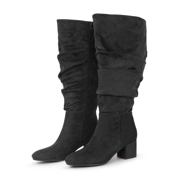 DAMENSCHUHE STIEFEL MIT BLOCKABSATZ – RUTSCHFESTE GUMMISSOLE
