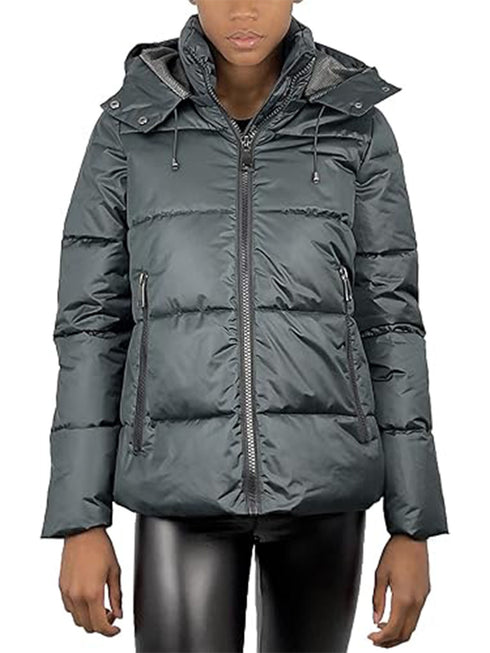 DAMEN KURZE WINTERDAUNENJACKE MIT KAPUZE