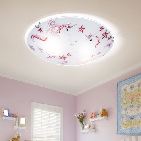Runde Einhorn-Deckenleuchte | Kinderzimmer-Deckenlampe