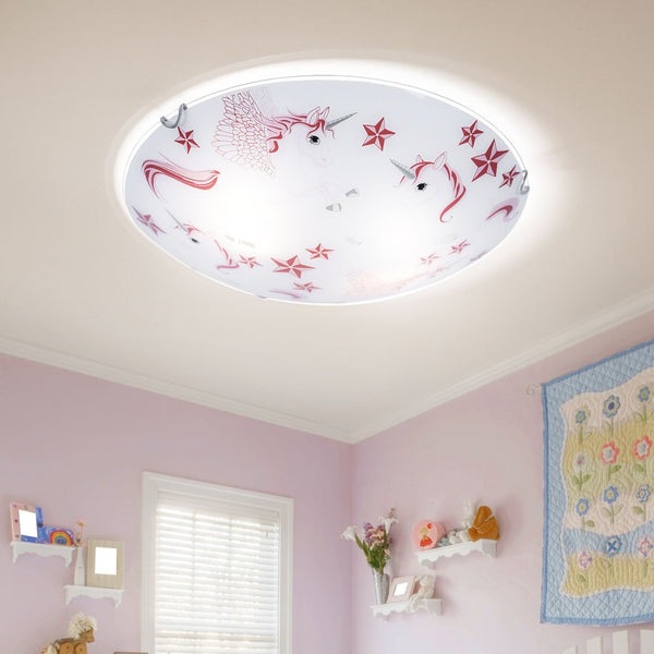 Runde Einhorn-Deckenleuchte | Kinderzimmer-Deckenlampe