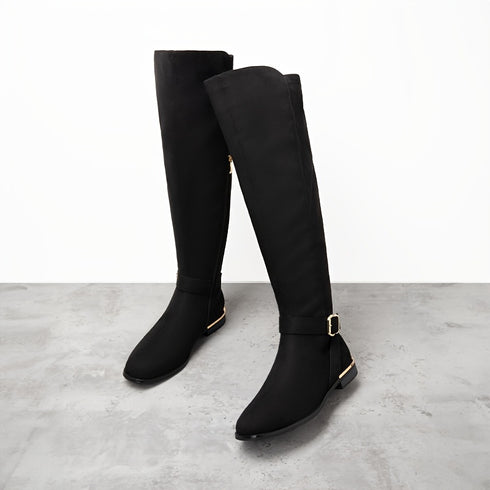 Damen Kniestiefel mit Plateauabsatz – Overknee Stiefel mit Blockabsatz und Modernem Design