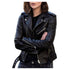 MODISCHE DAMEN BIKERJACKE MIT ZIP-VERSCHLUSS