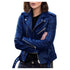 MODISCHE DAMEN BIKERJACKE MIT ZIP-VERSCHLUSS