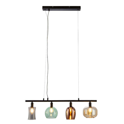 Lykke 4-Glühbirnen-Hängelampe Höhenverstellbar | Moderne Pendelleuchte aus Glas