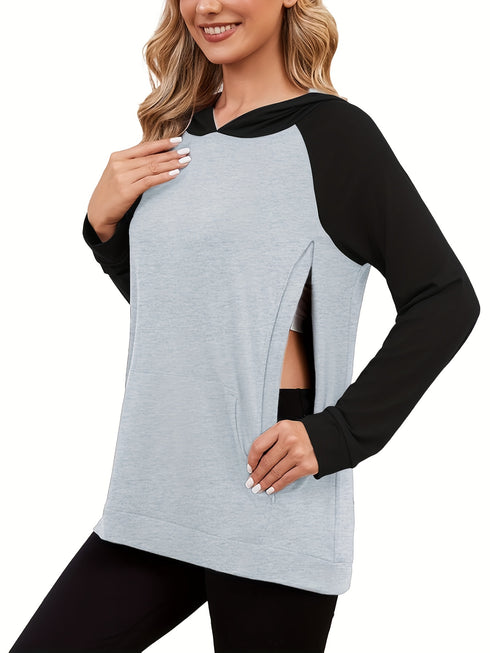 Hooded Nursing Hoodie | Weiches Still-Sweatshirt mit verdecktem Reißverschluss