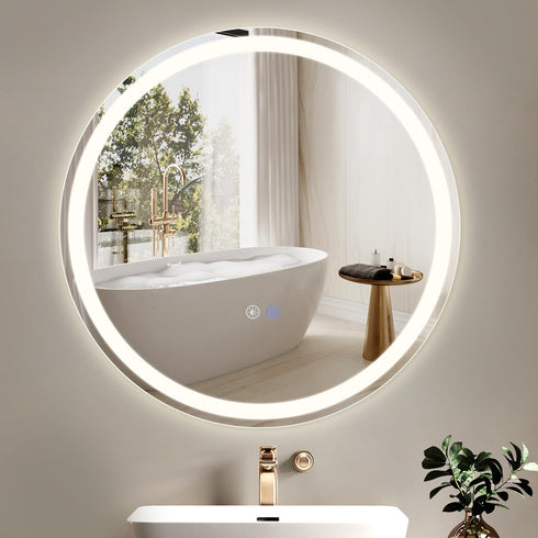 Lumora | LED Runder Badezimmerspiegel mit Dimmbar Beleuchtung