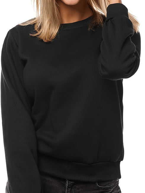 Minimalistisches Sweatshirt Damen | Schwarz Stretch & Komfort