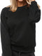 Minimalistisches Sweatshirt Damen | Schwarz Stretch & Komfort