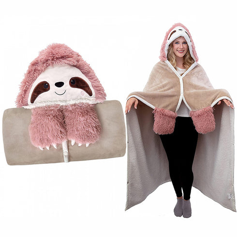 Kuscheldecke mit Kapuze und Ärmeln | Übergroßer tragbarer Sherpa-Deckenhoodie