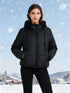Schwarze Damen-Winterjacke mit Kapuze – Winddicht & Maschinenwaschbar