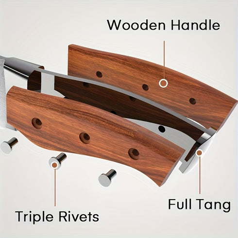 14-teiliges Küchenmesser-Set | Hochkohlenstoff-Edelstahl mit Holzblock & Selbstschärfer