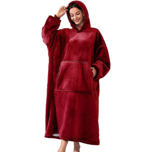 Sherpa Hoodie Decke mit Ärmeln & Tasche | ultraweich & warm