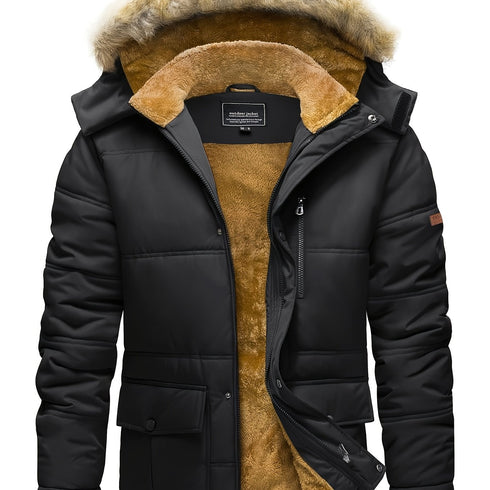 Valkarion Herren Winter Parka Jacke– Fleece gefüttert robust warm