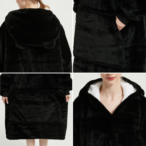 TV-Hoodie-Decke mit Ärmeln und Tasche – Übergroße Kuscheldecke