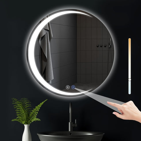 Selara | LED Badezimmerspiegel Rund 70 cm Dimmbar