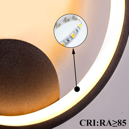 LumiRond Wandleuchte – 3 Farbtemperaturen, modernes rundes Design für Schlafzimmer, Wohnzimmer, Flure und Veranden