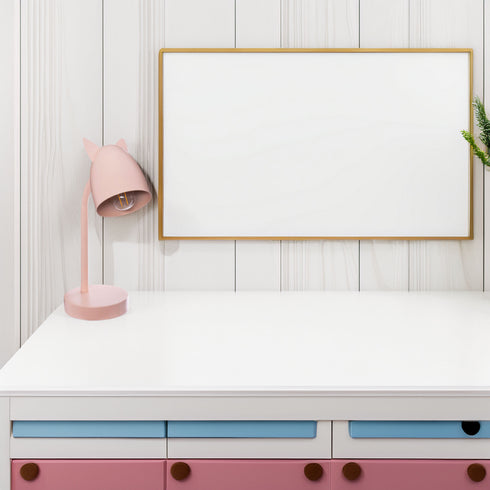 Babylampe mit rosa Ohren | Metall und Design für Kinderzimmer