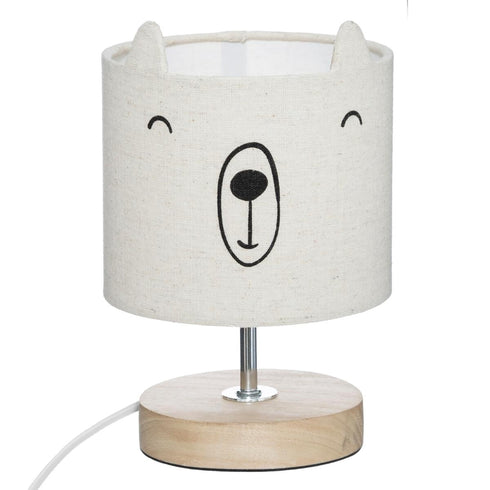 Baby-Tischlampe Baumwolle und Holz | sanftes Nachtlicht für Babyzimmer