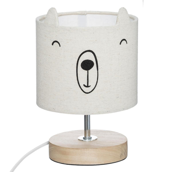 Baby-Tischlampe Baumwolle und Holz | sanftes Nachtlicht für Babyzimmer