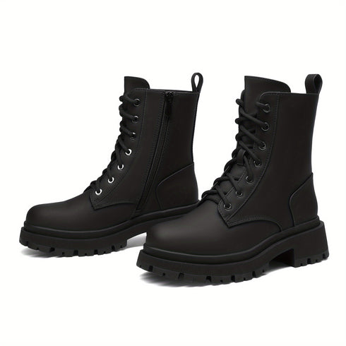 DAMEN-KAMPFSTIEFEL MIT MITTLERER SCHAFTHÖHE UND PLATEAUABSATZ