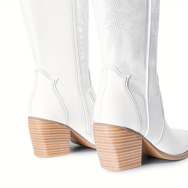 DAMEN COWBOY-STIEFEL BEQUEME ZIEHSTIEFEL MIT REISSVERSCHLUSS SCHUHE