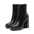 DAMEN-SCHWARZ-STIEFELETTEN MIT BLOCKABSATZ