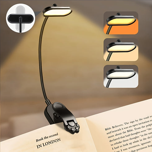 LED Clip-On Lampe | flexibler Schwanenhals mit 3 Lichtfarben