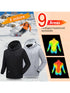 Beheizbarer Hoodie mit 9 Heizbereichen | USB-Aufladung Temperaturregelung Langer Ärmel