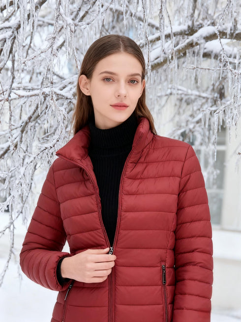 Leichte Daunenjacke Damen | Flaches Volumen Warm