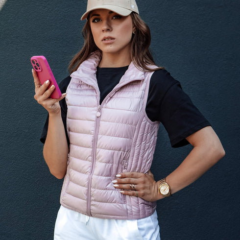 Gesteppte Weste Damen mit Stehkragen | warm & leicht