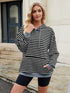 DAMEN PULLOVER – GESTREIFTER OVERSIZED KAPUZENPULLI LOCKERER SCHNITT