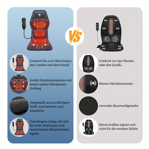 Massage-Sitzauflage mit Wärme | 9 Vibrationsmotoren Lendenwirbel-Traktion