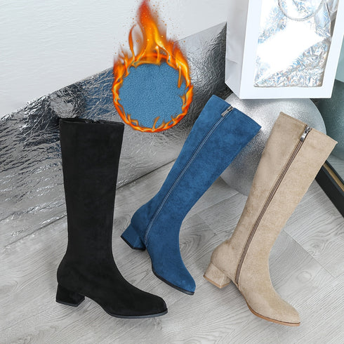 DAMEN MID-CALF STIEFEL – KOMFORTABEL MIT WINTER-PLÜSCHFUTTER – PERFEKT FÜR PARTYS