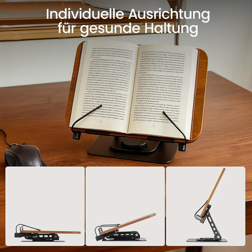 360° Drehbarer Leseständer | höhen- und neigungsverstellbar Metallrahmen