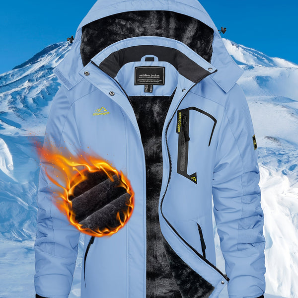 Damen Winter Skijacke mit Fleecefutter & abnehmbarer Kapuze