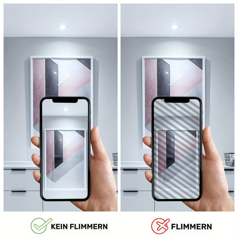 6-teiliges LED-Deckenlicht Nickel 6W Downlight kaltweiß 6000K