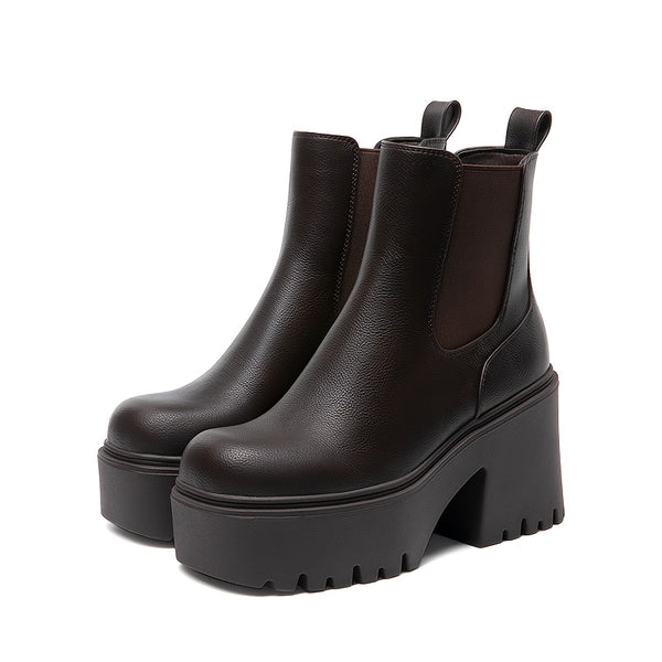 DAMEN PLATEAU BLOCKABSATZ STIEFELETTEN