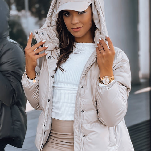 Kunstlederjacke Damen mit Kapuze – wasserdicht & winddicht