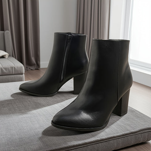 Damen Knöchel-Stiefel mit klobigem Blockabsatz