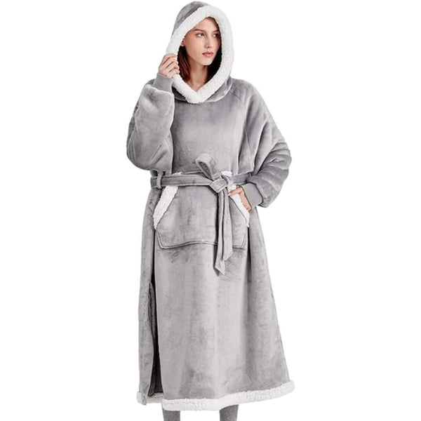 Übergroße Kapuzendecke mit Kapuze Ärmeln und Taschen | kuschelige Plüschdecke