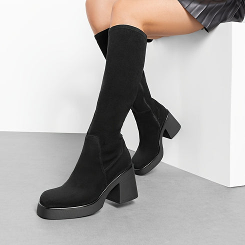 DAMEN-STIEFEL MIT DICKEN ABSÄTZEN – BEQUEME REITSTIEFEL
