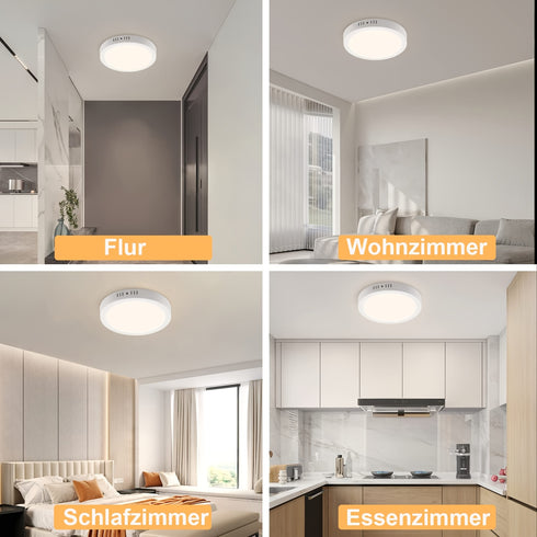 LED Deckenleuchte Rund 18 W 5000 K flach Ø 23 cm
