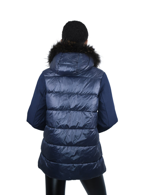 DAMEN WINTERPARKA MIT KAPUZE UND ECHTEM PELZ | NYLONMATERIAL