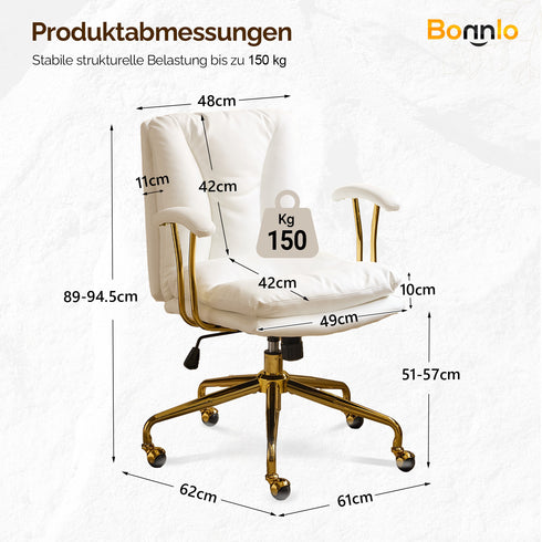 Jonas | Ergonomischer Bürostuhl mit Gold-Akzenten
