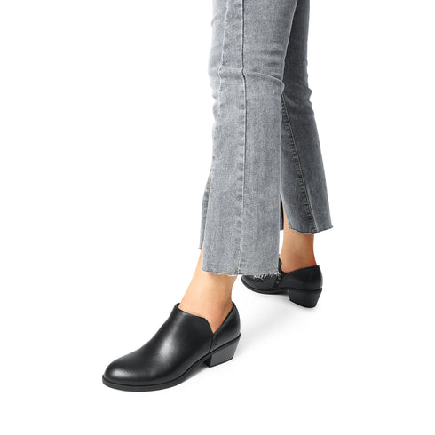 Stiefeletten mit niedrigem Absatz für Damen | runde Kappe mit Reißverschluss