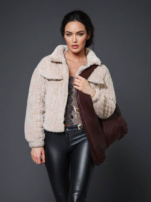 DAMEN JACKE WINTERMANTEL MIT PLÜSCH-TOUCH | LANGARM