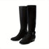 DAMEN KNIEHOHE STRETCH-STIEFEL MIT SEITLICHEM REISSVERSCHLUSS I SLIP-ON HIGH BOOTS