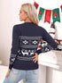 Damen Weihnachts-Pullover – Bequemer Langarm mit Rentier & Schneeflocken