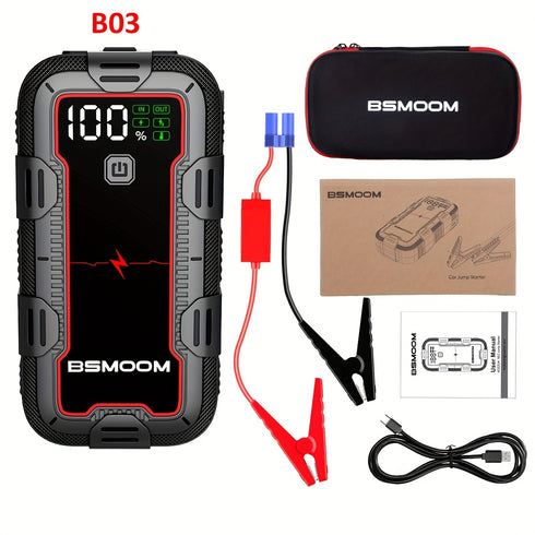Raiden 6000A Auto Starthilfe Powerbank – Tragbarer Jump Starter mit 26800mAh Akku, 12V Booster, LCD-Display & LED Notlicht