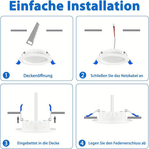 LED Einbauleuchten Set 20× IP44 220 V Flachspots